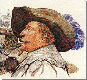 Gustav II Adolf under 30-riga kriget i Tyskland - original: Gte Gransson, tecknare, frfattare fdd 1921 - ur boken "Gustav II Adolf och hans folk" (1984)