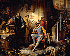 Eduard Enders målning från 1855 av Tycho Brahe och kejaren Rudolf II